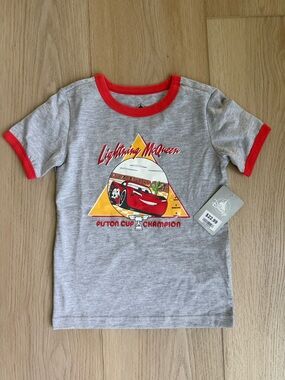 Disney Gray and Red Cars Lightning McQueen Piston Cup Tee